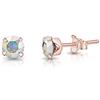 DTPsilver Orecchini con Brillanti Aurora Boreale - Orecchini Piccoli Oro Rosa - Orecchini Lobo Donna Oro Rosa Placcato - Orecchini Donna Argento 925 Placcati Oro - Orecchini Brillantini Colorati