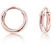 Orecchino Singolo Cerchio Cleo M. In Argento 925 Placcato Oro Rosa 18kt - SINGULARU - Con Zirconia Bianca - 2