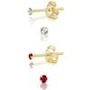 DTPsilver Set di Orecchini Argento 925 Placcati Oro - Orecchini Punto Luce Oro con Brillantini di Cristallo - Orecchini Donna Oro - Orecchini Piccoli Oro - Orecchini a Lobo - Orecchini Rossi Rubino e Diamante