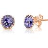 DTPsilver Orecchini Lovli - Orecchini Donna Argento 925 Oro - Orecchini Placcati Oro Rosa con Cristalli Viola 6 mm - Punto Luce Orecchini Tanzanite - Orecchini Piccoli Oro - Orecchini Lobo Donna