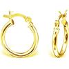 DTPsilver DTP Silver - Orecchini a Cerchio/Creola con Chiusura a Scattino - Argento 925 Placcato in Oro Giallo - Piccola Dimensione - Spessore 1.5 mm - Diametro 16 mm