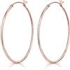 DTPsilver® Orecchini a Cerchio/Creoli - Argento 925 Placcato in Oro Rosa - Chiusura a Leva - Piccoli/Medi/Grandi - Spessore 1.2 mm - Diametro 40 mm