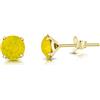DTPsilver Orecchini a Lobo Argento 925 Placcati Oro 24K con Brillantini di Cristallo Opale - Orecchini Dorati Donna - Ipoallergenici per Pelli Sensibili - Diametro 6 mm