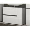 Dmora - Mobile sottolavabo Luanda, Mobiletto da bagno, Contenitore porta lavabo, Armadio per lavandino, Made in Italy, Bianco lucido, 83x34h62 cm