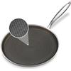 KOKHUB Dosa Tawa - Padella per crepe in acciaio inox, 28 cm, antiaderente, per piano cottura a induzione, elettrico e a gas, padella piatta, padella Chapati, Roti Tawa, colore: nero