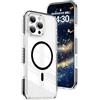 QIWEIQING Custodia Trasparente per iPhone 16 Pro Max 6.9, [Compatibile con MagSafe] Magnetica Sottile Anticaduta Anti-ingiallimento Protezione Militare Cover per iPhone 16 Pro Max 6.9. Nero CT