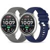 CHULN 2 Packs Silicone Cinturino per Amazfit Active 2/Active/Garmn Vivoactive 5/Amazfit GTS/GTS 2/2 Mini/2e/GTS 3/GTS 4/4 Mini, 20mm Regolabile Sportiva Cinturino di Ricambio per Smartwatch.(No host)