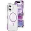 QIWEIQING Custodia Trasparente per iPhone 16 Plus 6.7, [Compatibile con MagSafe] Magnetica Sottile Anticaduta Anti-ingiallimento Protezione Militare Cover per iPhone 16 Plus 6.7 6.7. Viola CT