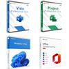 Microsoft 2024 Ultimate Pack - Windows 11 Pro + Office 2024 + Visio 2024 + Project 2024 (Attivazione immediata)