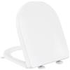 YEAUPE PRO Sedile WC a forma di D con chiusura rallentata, in polipropilene bianco, con cerniere a sgancio rapido per una facile pulizia, fissaggi regolabili antiscivolo, chiusura silenziosa