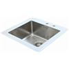 Respekta NewYork Lavello in vetro bianco/Lavello da incasso a 1 vasca da 55 x 53 cm/Lavello adatto a basi da 50 cm di larghezza