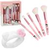 Hello Kitty Pennelli Make up Set da 5 con Soffice Fascia Capelli - Regalo Donna