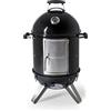 Barbecook Oskar S 2 in 1, affumicatore e Barbecue per affumicatura a Caldo e a Freddo, in Smalto Nero con griglia per Barbecue, 40cm, 58x50x86cm