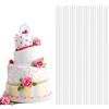RUNFENG 40 Pezzi Pioli per Torte a Piani, Bastoncini per Torta di Plastica, Torte Bastoncini Riutilizzabili, Aste di Supporto per Torta, per Torte a Più piani e Decorazioni (18CM * 1.1CM, Bianca)