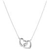 Secret Box Gioielli di lusso SECRETBOX - Collana a doppio cuore intrecciata, placcata in argento sterling 925, catena fine