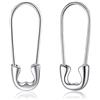 Reffeer Orecchini a cerchio in argento sterling 925 massiccio con spilla da balia, per donne, ragazze, orecchini a cerchio, 2 centimeter, Argento sterling, Non pietra preziosa