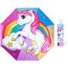 decalsweet Ombrello Pieghevoli Antivento Bambino, Ombrello Automatico da Sole con Strisce Riflettenti, Ombrello Piccolo Portatile Resistenti da Viaggio per Ragazzo e Ragazza, Arcobaleno Unicorno