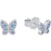 s.Oliver Orecchini a perno in Argento 925 Gioielli da orecchio per bambine, con zirconi sintetici, 0,5 cm, Argento, farfalla, in confezione regalo, 2036816