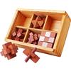 CHSEEO Rompicapo Legno, 6 Pezzi Rompicapi Legno, Rompicapo Adulti, 3D Puzzle Classico Rompicapi Giocattoli di Legno, Giocattoli Educativi Logica Gioco di Cube, Ideale per Bambini e Adoles