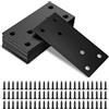 IYEREER 12 Pz Piastra di Giunzione Piana, Piastra Forata di Fissaggio, Connettore Piatti in Acciaio Inox Nere, Lastrina Piastre di in Metallo per Riparazione Montaggio Mobili in Legno, 80 x 40 x 1,75 mm