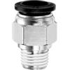 QUARKZMAN Connettore Rapido Dritto Maschio a Filettatura 12mm Tube OD x 1/4 NPT Filettatura Maschio Raccordo Rapido Raccordi Aria Compressa per lista Aria Industriale PC12-N02, Nero