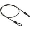 PATIKIL Sicurezza Acciaio Cavo 2.5mm x 0.5m/1.64ft Cavo Antifurto Rivestito Bagaglio Blocco Filo Corda con Doppio Cerchio Sicurezza per Esterni, Bici, Porte, Lampade, Nero