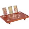 UNICRAFTALE Tavolo Altare in Legno Piccolo Altare di Meditazione 7.99x12 in/20.3x30.5 cm Marmo Sella con Incisioni dei Dodici Segni dello Zodiaco e Albero della Vita per Arredamento Wicca e Forniture