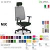 SEIPO MIX MX0007 poltrona direzionale schienale rete braccioli poggiatesta Movimento R4 Base 5 razze Seipo T2 ecopelle d2 CLASS 1IM