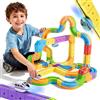 Wdebay klick Rail - Set di treni elettrici 3D Magic Flexible Race Track per bambini di 3, 4, 5, 6, 7, 8 anni, pista per auto da corsa con anti-gravità, giocattolo educativo per apprendimento STEM per