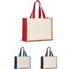 hi!dea™ Borsa in tela con fondo e fianchi in iuta laminata colorata HELSINQUE COLOUR personalizzate o neutre