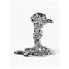 POLSPOTTEN Portacandela in metallo Drip - Argento