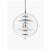 Verpan Lampada a sospensione VP Globe, Design Verner Panton - Blu, Rosso, Argento, Trasparente
