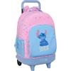 safta STITCH BRIGHT - Zaino grande con ruote, compatto, rimovibile, ideale per bambini di diverse età, comodo e versatile, qualità e resistenza, 33 x 22 x 45 cm