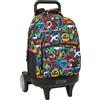 SAFTA GRAFFITI COLORS - Zaino grande con ruote, Compact Evoluzione, rimovibile, ideale per bambini di diverse età, comodo e versatile, qualità e resistenza, 33 x 22 x 45 cm