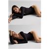 Intimissimi Body Manica Lunga In Fresh Bamboo Con Profondo Scollo A V Nero