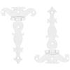QUARKZMAN Cerniera a T per Porte da 3,5 Pollici, 2 Pezzi Cerniere Decorative Retro per Recinzioni in Legno, Porte di Cortile, Porte di Fienile, Cassette in Legno, Bianco