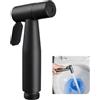 CJMUQHEHH Bidet a Mano per Toilette, Rubinetto in Acciaio Inox, Doccia Standard G1/2, Testa di Doccia WC, Testa di Doccia Economizzatrice d'Acqua per Pulizia WC e Igiene Personale, Nero
