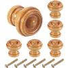 QUARKZMAN 6Pz Pomelli in Legno, Pomelli Tondi da 25Mm/1 per Cassetti a Foro Singolo, Pomelli in Legno