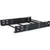 StarTech.com Guide universali rinforzate 2U per armadio rack 19, Binari quadro rack per apparecchiature AV OEM a profondità regolabile da 41 a 110 cm, Portata 45kg Acciao, Nero (UNIRAILS2U)