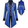 YQVGFBY Giacca Steampunk vittoriana Costume Cosplay uomo gothico Tailcoat frac blu