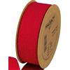 Halbach Seidenbänder Teddy - Nastro decorativo in tessuto, larghezza: 40 mm, lunghezza: 10 m, per fai da te e cucire, colore: rosso