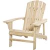 Outsunny Poltrona adirondack Poltrona da Giardino Sedia da Giardino da Esterno dim. 78L x 89P x 88H cm Legno Massiccio Abete Naturale per Giardino, Terrazza e Balcone