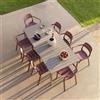 Nardi Set tavolo Tevere 147 Extensible con 8 Cassia Armachair