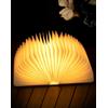 ZBOLE Lampada da Libro in Legno, Lampada Pieghevole a 3 Colori, Luce Ambientale LED con USB-C, Regalo di Natale e Compleanno (21 cm in Noce)