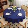 Zdada Tovaglia lavabile, rotonda, diametro 120 cm, in poliestere, resistente alle macchie e anti-graffio, per esterno, giardino, sala da pranzo, feste e casa - Blu