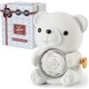 Ariceleo Bianco Orsetto Romantico con Rosa Preservata, Vera Rosa nel Peluche, Elegante Scatola Regalo, Collana a Forma di Cuore, Regalo Romantico Perfetto per San Valentino Festa della Mamma Matrimoni