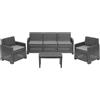 PROGARDEN - Set da giardino Salento Antracite Linea Rattan