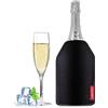 WIWONEY Refrigeratore per bottiglie di vino, borsa termica con gel, adatto per vino, spumante e champagne, nylon, nero