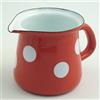 Münder Brocca smaltata per latte, versare panna, annaffiatoio - Colore: rosso con pois bianchi - 400 ml