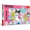 Trefl - Hello Kitty, Crazy Trio - Puzzle da 300 pezzi - Puzzle colorato con personaggi delle fiabe, intrattenimento creativo, divertimento per bambini dagli 8 anni in su
